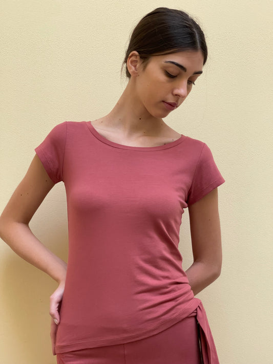 Maglia corallo donna yoga pilates tempo libero viaggi