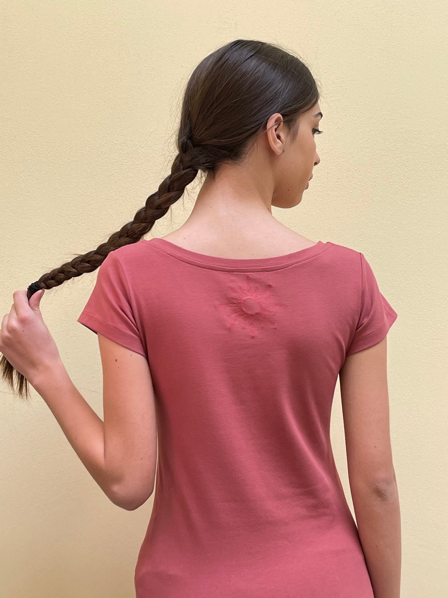 Maglia corallo donna yoga pilates tempo libero viaggi